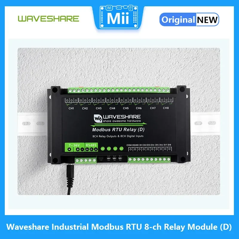 

Waveshare Industrial Modbus RTU 8-ch Relay Module (D) With Digital Input and RS485, Modbus RTU Protocol, Hardware Analysis