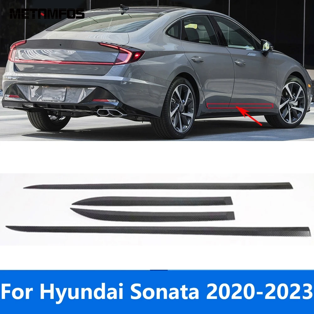 For Hyundai Sonata 2020 2021 2022 Abs Carbon Fiber Door Side Line Strip ...