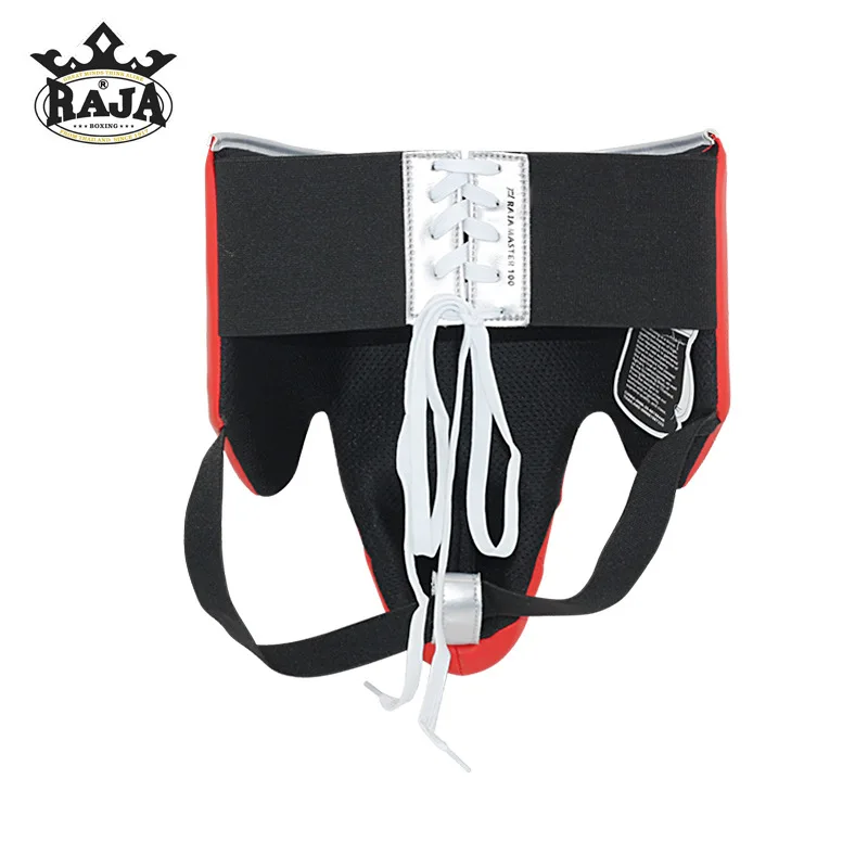 RAJA Boxing Groin Protector Guard Genuine Leather Sanda Muay Thai Kickboxing MMA Men Training Abdominal Protector Gear Women