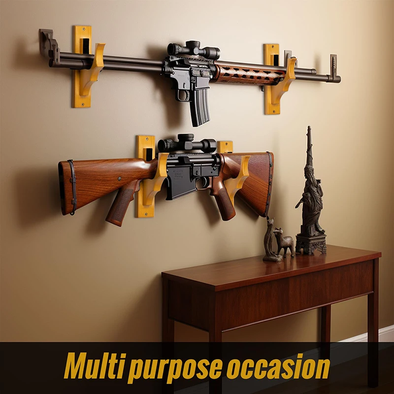ONETIGRIS Gun Rack Wall Mount-Gun Hooks for Shotgun Bow Holder Horizontal Hold Up Display Hanger Hardwood & Soft Padding