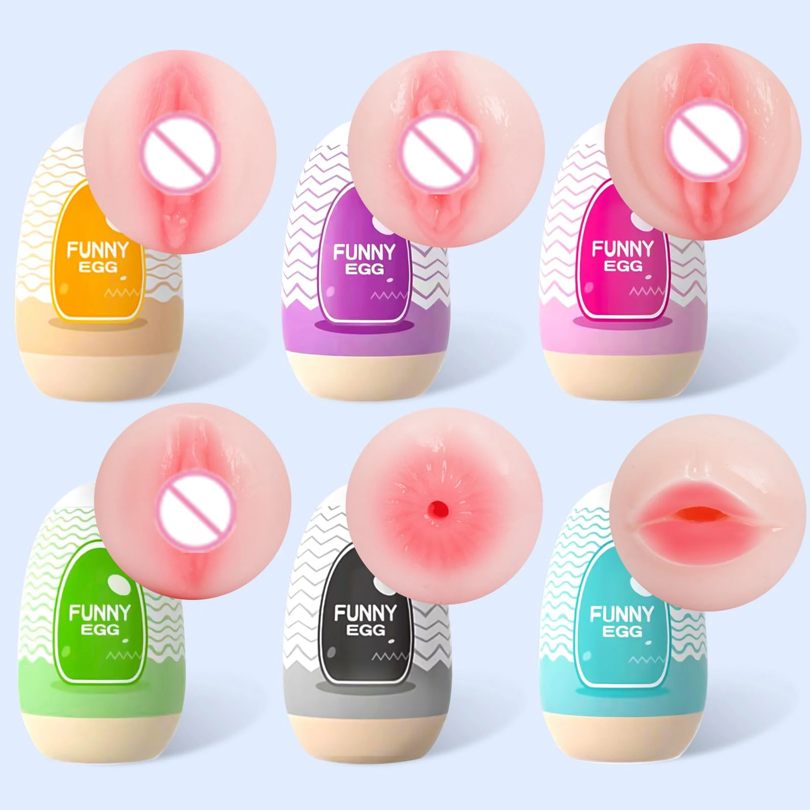 Male masturbator cup Mini Portable Masturbation Egg Cup Realistic Vagina Beginner Soft Masturbation Cup Penis Massager Stimulator Sex Toys for Man