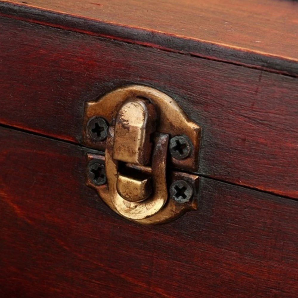Wooden Storage Box Jewelry Organizer Retro Pirate Trinket Display
