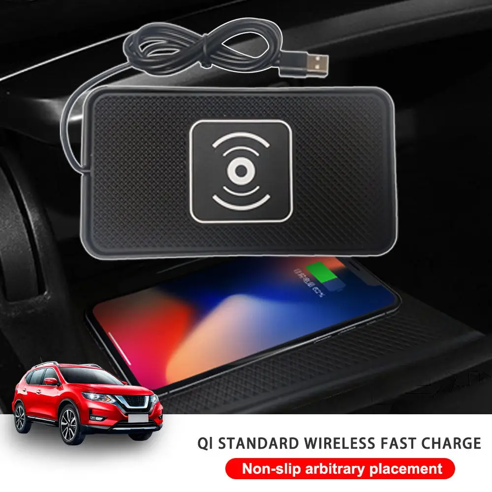 15W USB Interface Car Qi Wireless Charger Non-Slip Car fast