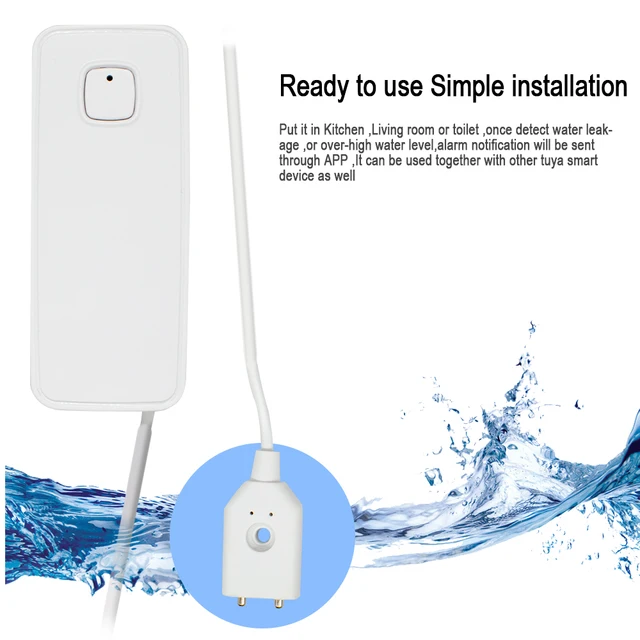 Smart Water Leak Sensor Liquid Leakage Alarm Overflow Level Detector Flood Protection Tuya WiFi SmartLife APP 4