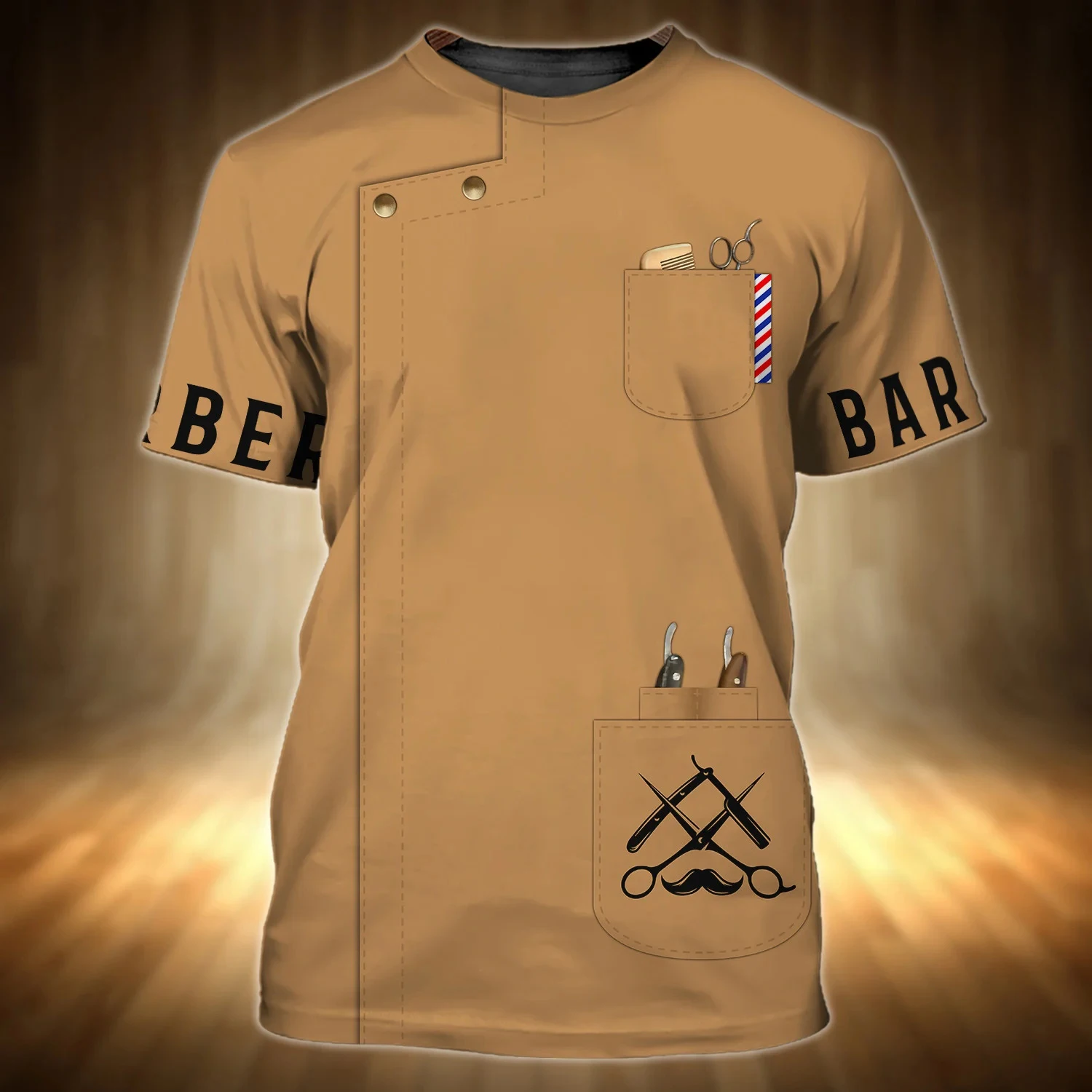 2023 Neuestes Sommer-T-Shirt für Herren, Friseurbekleidung, individuelles Friseursalon, 3D-gedrucktes Unisex-T-Shirt, Straße, lässiges Sport-T-Shirt DW 178 – Detail 24