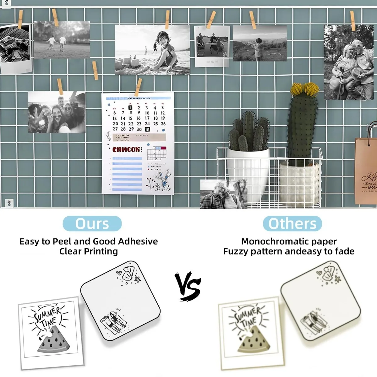 Thermal Paper Self-Adhesive Sticker Paper,for Mini Sticker Receipt Printer,57mmx3.5m,Diameter 25mm for Texts,Notes,Journal Photo