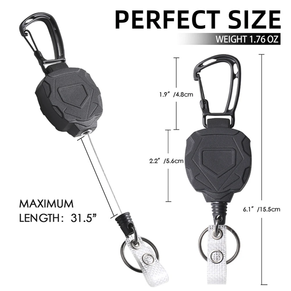 Anti-theft Metal Easy-to-pull Buckle Rope Elastic Keychain Sporty  Retractable Key Ring Anti Lost Yoyo Ski Pass Id Card - Key Chains -  AliExpress