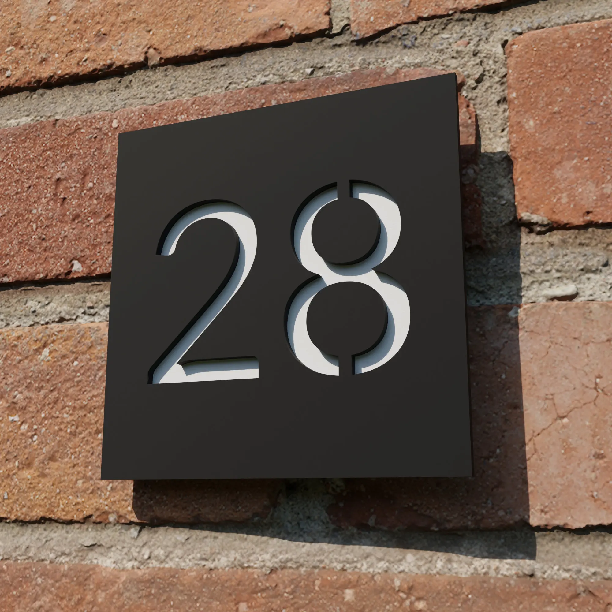 Insegna Porta Numeri Civici Personalizzata – Laser Cut, Grigio Scuro, Oro Rosa Specchio, 300x160mm