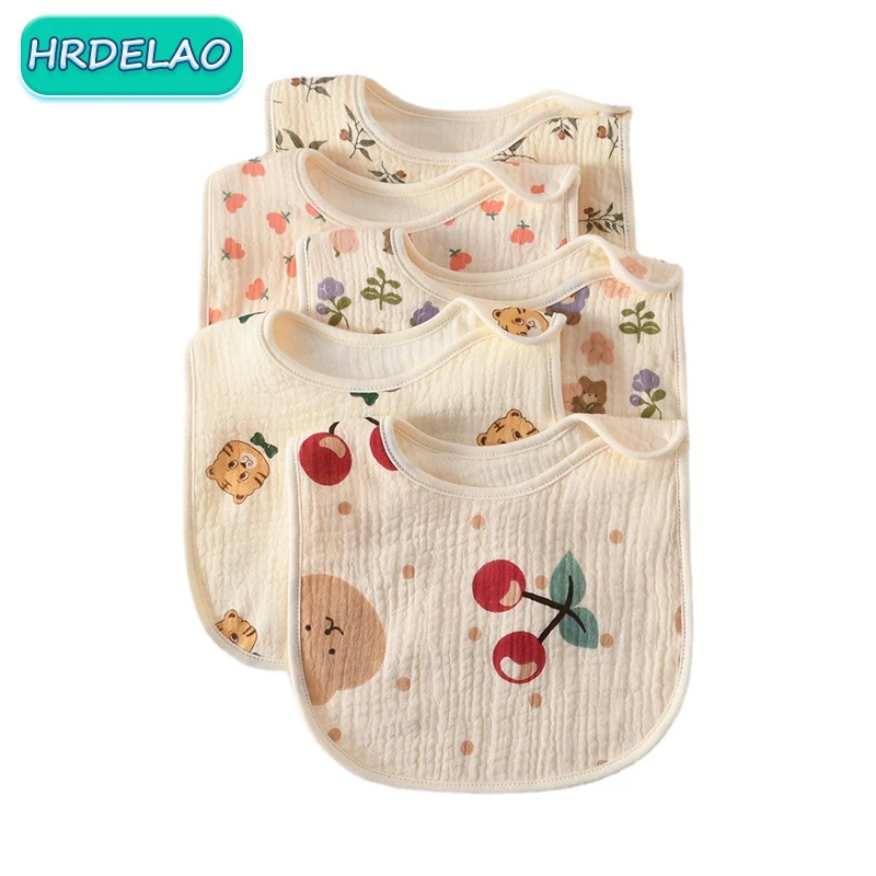 

Baby Bibs Supplies Six layer cotton U Shaped Fruit Bib Water Towel Baby Cotton Bib Water Uptake Cotton Bib for Children Gift