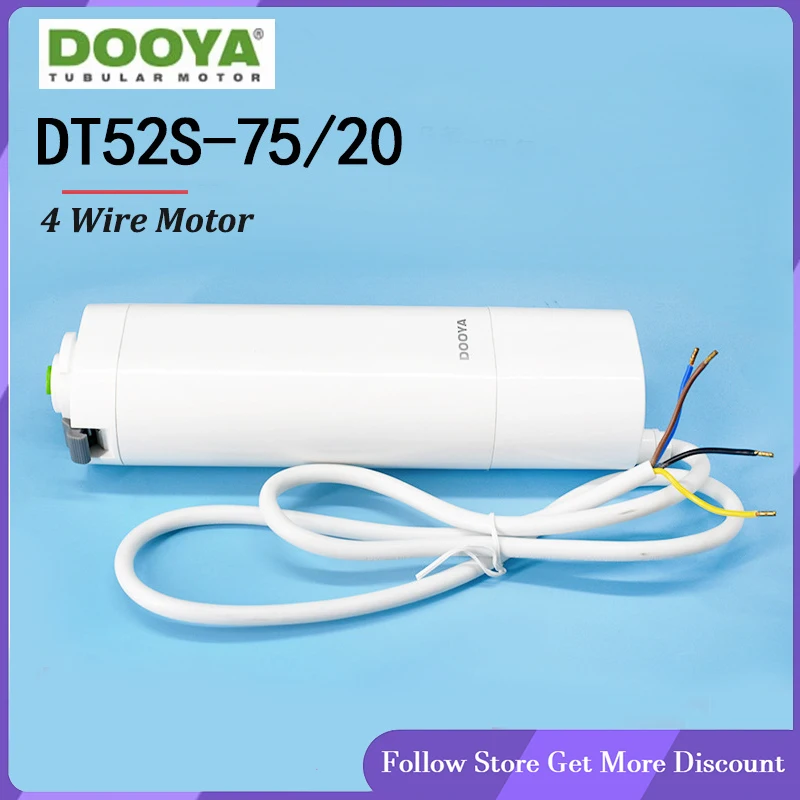 มอเตอร์ม่านไฟฟ้า Dooya รุ่น DT52S 75W, มอเตอร์อัจฉริยะสำหรับบ้านอัจฉริยะ แบบ 4 สาย มอเตอร์ทรงพลัง ใช้งานร่วมกับตัวควบคุม Fibaro และเครือข่าย Fibaro 1