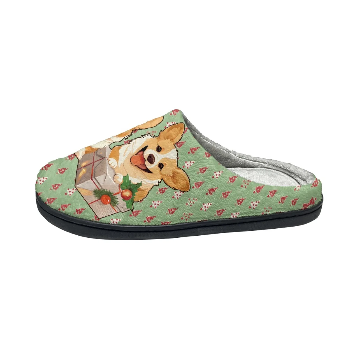 Winter Female Shoes Kawaii Cute Pet Corgi Design Cotton Slippers Women Household Indoor Warm Footwear Non-Slip Platform Slippers