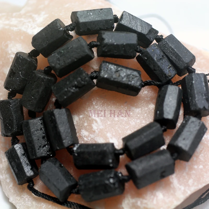 Wholesale Nautural Black Tourmaline Grinding Hexagonal loose beads for Jewelry design or DIY 2