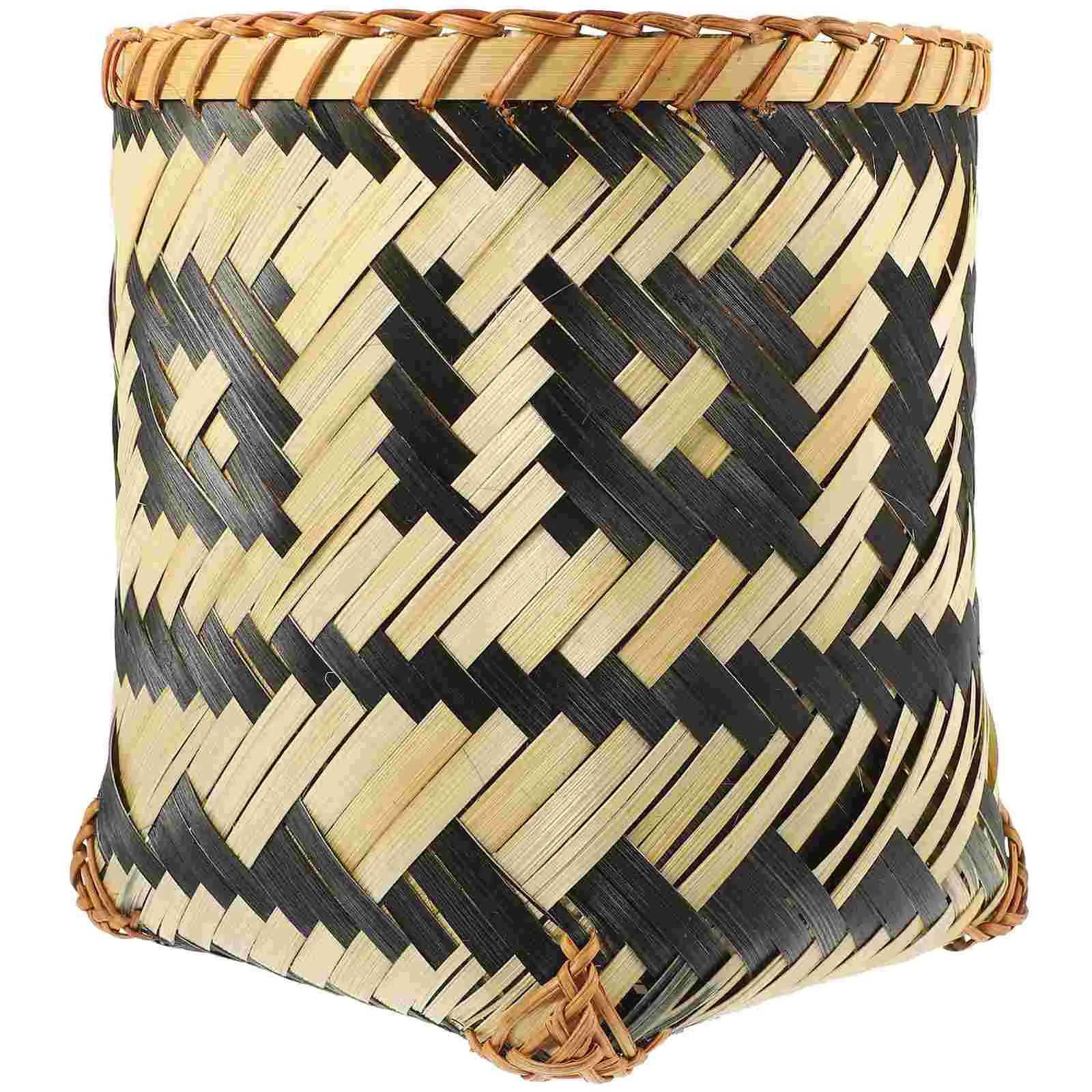 

Bamboo Outdoor Decor Bedroom Supahbadd Household Waste Basket The Office Storage Container Decorative Weaving
