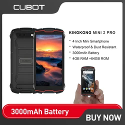 Cubot KingKong Mini 2 Pro 4G Mini Smartphone Android 11 Rugged Phones 4 Inch 4GB+64GB Dual-SIM 3000mAh Portable Small Cell Phone
