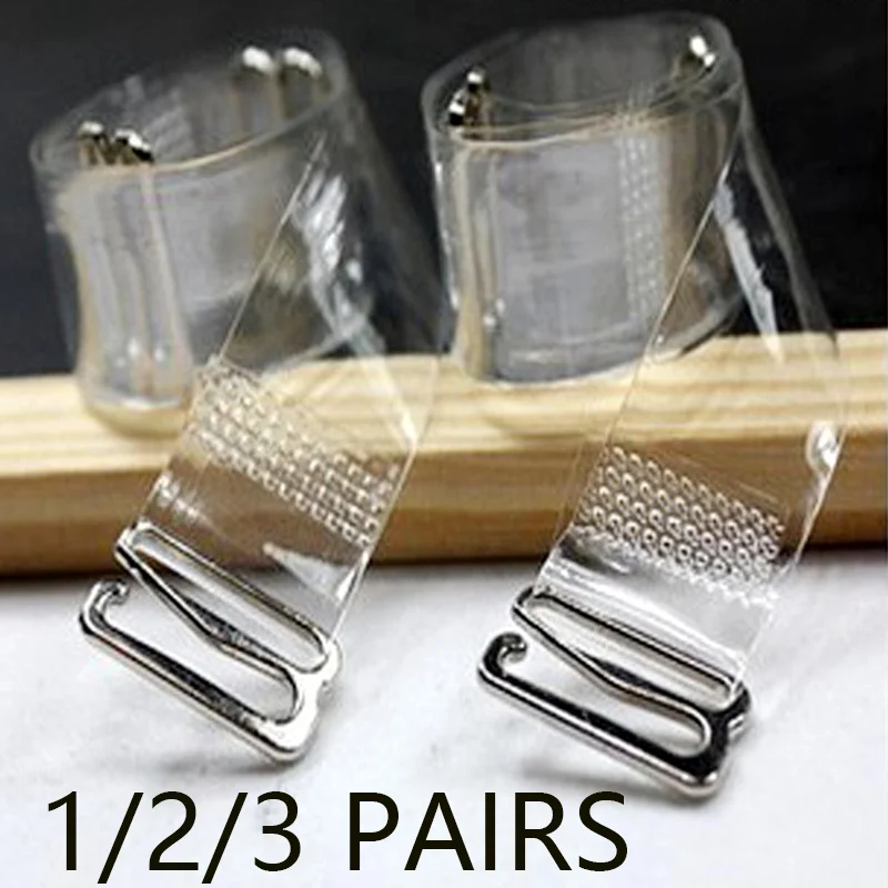 Metal Buckle Bra Straps Belt 1Pair/2Pairs/3Pairs Women's Elastic Transparent Silicone Adjustable Invisible Intimates Accessories