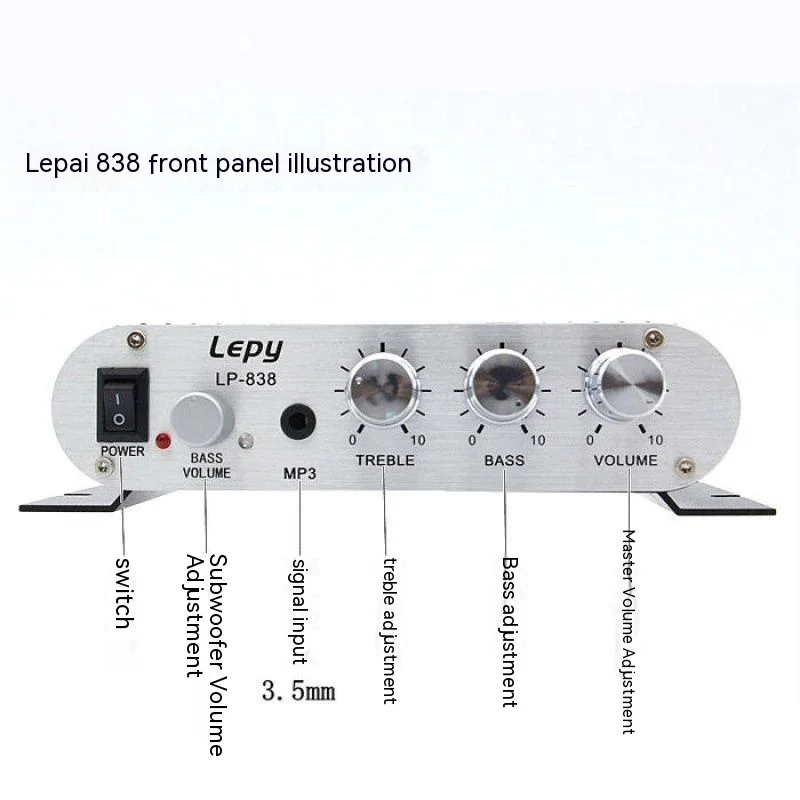 Lepy lp-838 블루투스 서브우퍼 앰프, 2.1 채널 미니