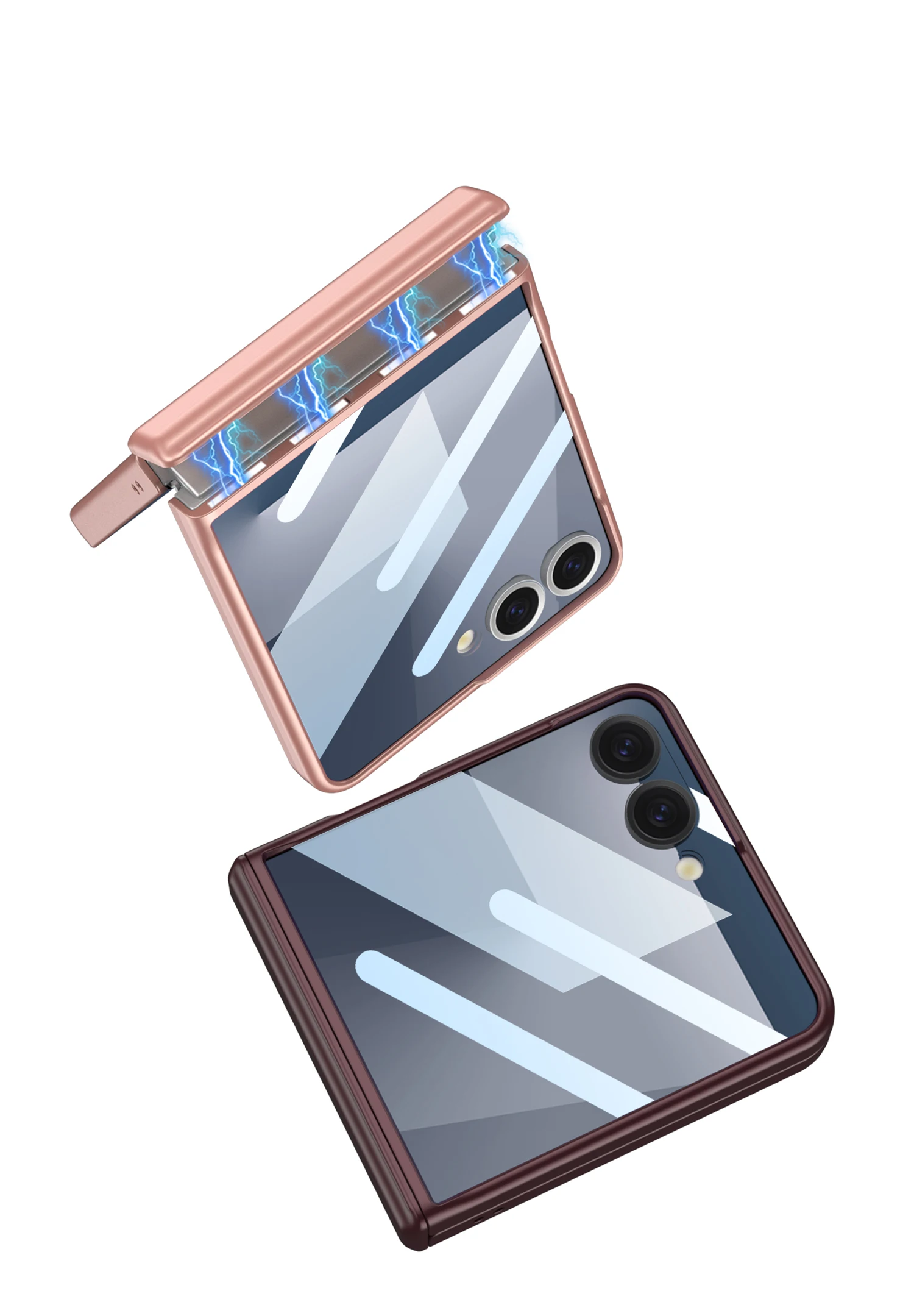 Magnetic Hinge All-included Case for Samsung Galaxy Z Flip 7 6 Outer Screen Prot