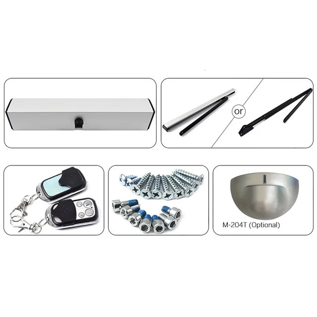 Smart Home Automatic Swing Door Opener Closer Electric Garage Gate Operator Optional Sensor Remote Control Big Gate Motor 5