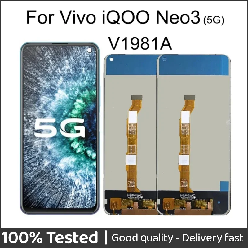 

For vivo iQOO Neo3 5G V1981A LCD Display Touch Screen Assembly Replacement For VIVO IQOO ENO 3 LCD