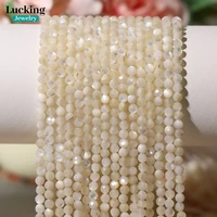 Hot Sell Natural 3-4mm Shell Faceted Beads For Jewelry Making DIY Bracelet Necklace Spacer Beads Accessory 1
