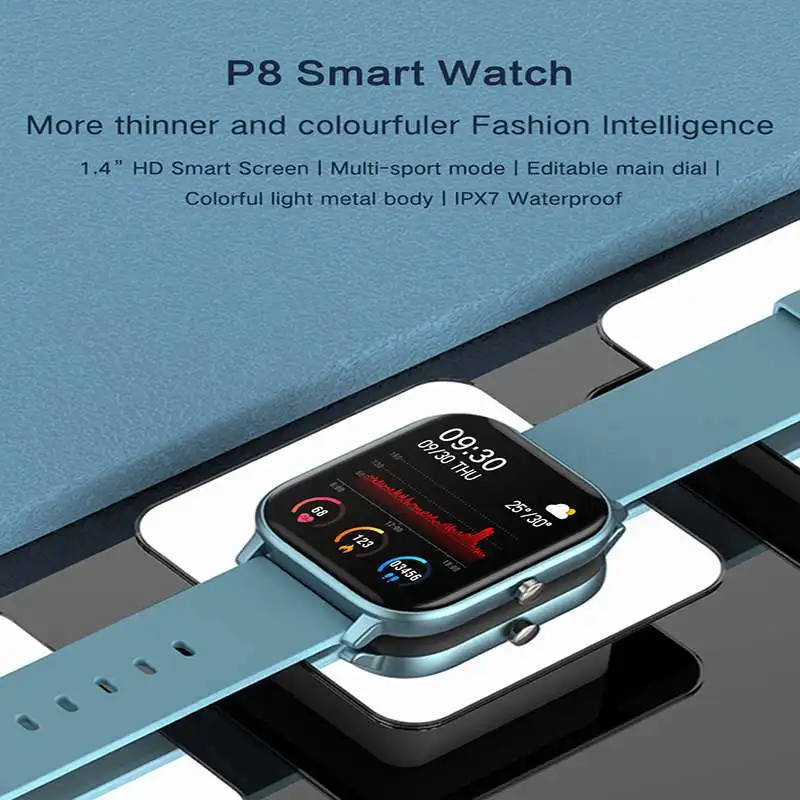 P8 Smart Watch Android Watch 1.4inch Full Touch Screen Bracelet Fitness Tracker Blood Presure Wristwatch p8 Dafit Smartwatch 202