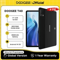 World Premiere DOOGEE T40 Tablet 11" IPS 2.5K Display 20GB(8+12) 512GB Android 14 Helio G99 8580mAh 18W Charge 7.6mm ultra-thin 1