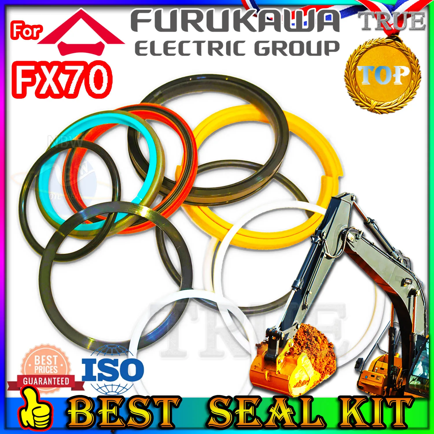 

For Furukawa FX70 Oil Seal Repair Kit Boom Arm Bucket Excavator Hydraulic Cylinder POSITIONING Backhoe Breaker Steering type
