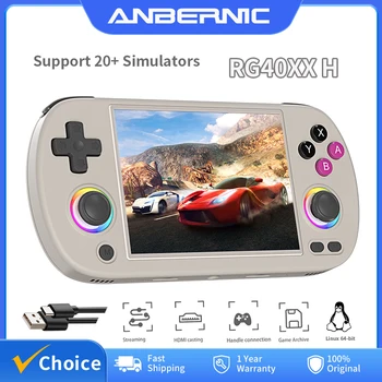 ANBERNIC RG40XX H Console di gioco portatile Linux Sistema a 64 bit 4.0 pollici IPS 3200mAh Console per videogiochi retrò 64G 5000+ giochi Regalo 1