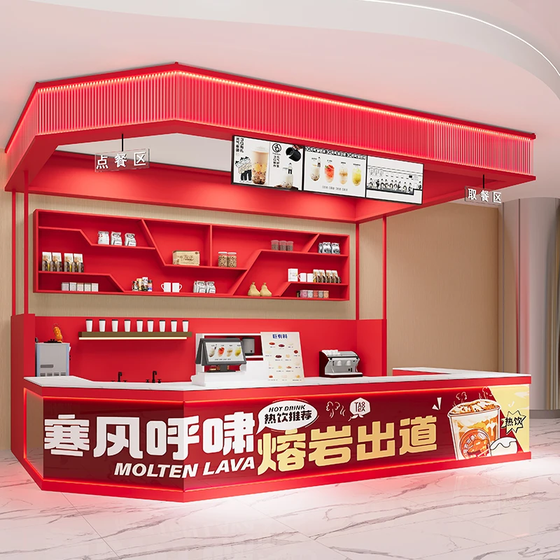 Cashier Counter Milk Tea Shop Bar Counter Coffee Shop Bar Cashier Beverage Reception Desk