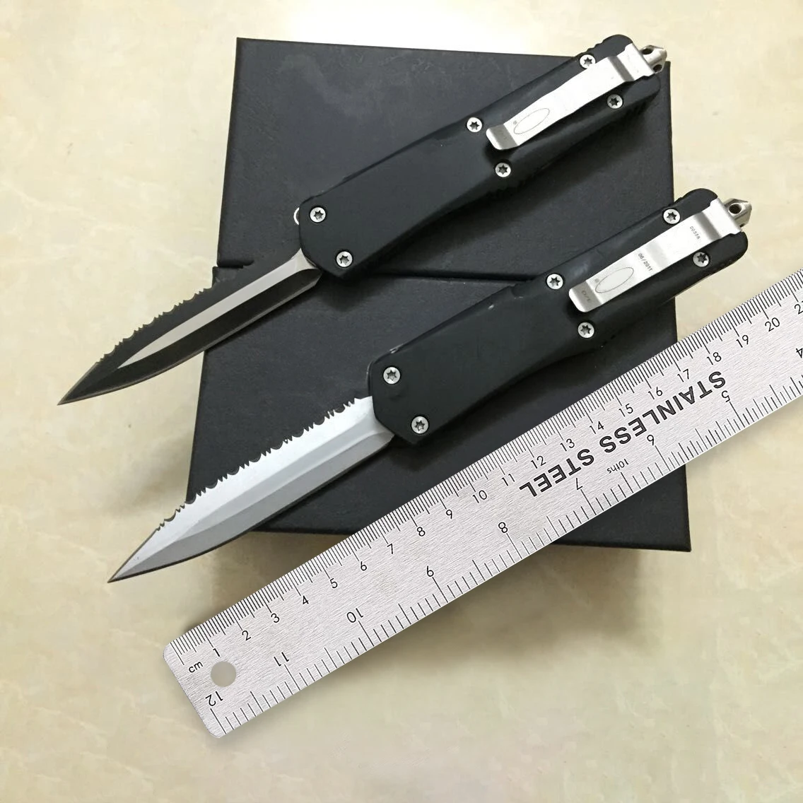 

Micro OTF Tech Knife A07 Combat Troo Series 440 Steel Blade 57HRC Hardness Zinc-aluminum Alloy Handle Self Defense Pocket Knife