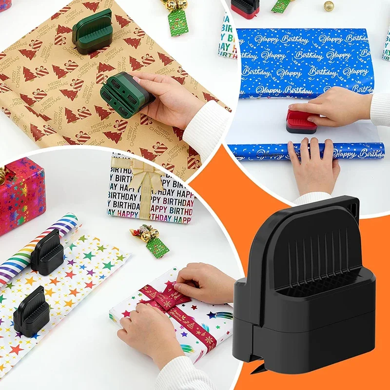 wrapping paper cutter gift wrap cutter Christmas gift wrapping paper roll cutter with 2 interchangeable blades 1 piece