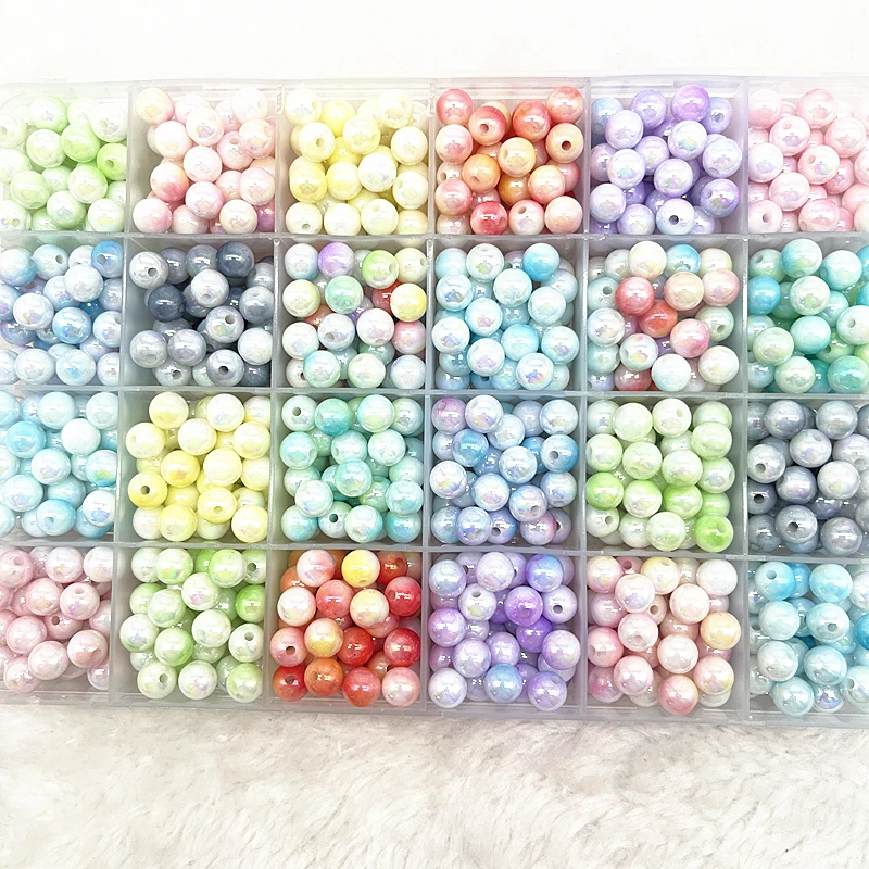 원형 아크릴 모조 진주 비즈, 쥬얼리 제작용 느슨한 스페이서 비즈, DIY 수제 팔찌 목걸이, 4mm, 6mm, 8mm, 10mm