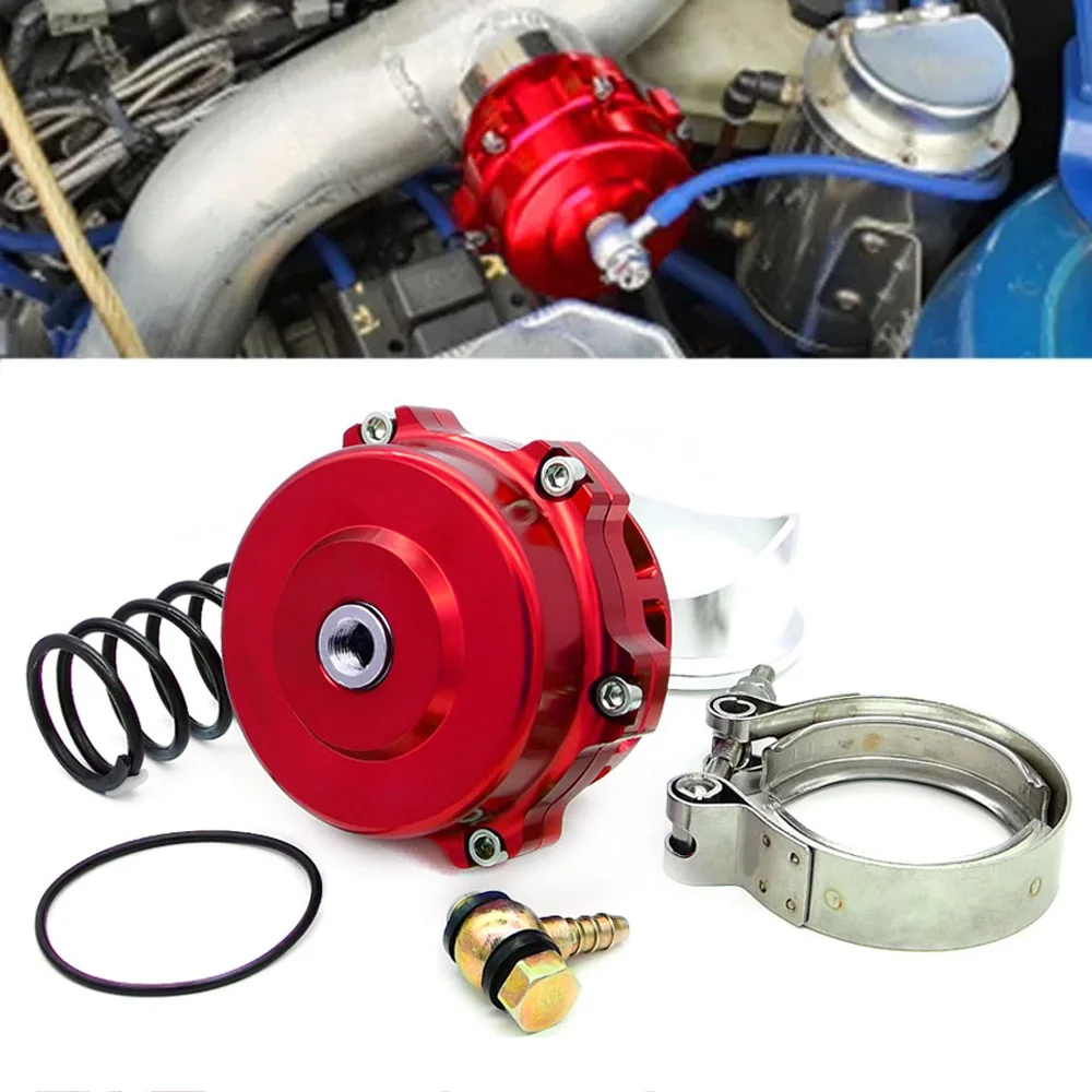 Blow off Valve (BOV) 50mm External Wastegate Universal Aluminum Car Modified Turbine Pressure Relief Valve with V-band Flange