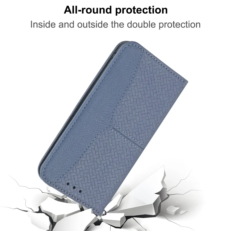 Magnetic Leather Zipper Wallet Phone Case with Card Slots and Wrist Strap