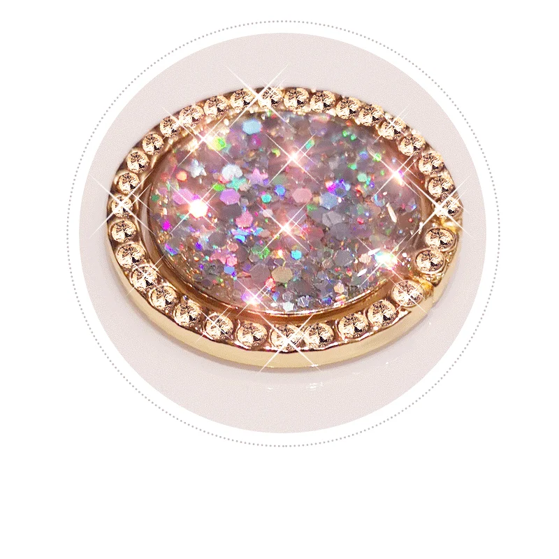 Bling Glitter Sequin Finger Ring Holder for For IPhone X 8 7 11 12 Pro Redmi Samsung Round Phone Table Holder Rotation Stand