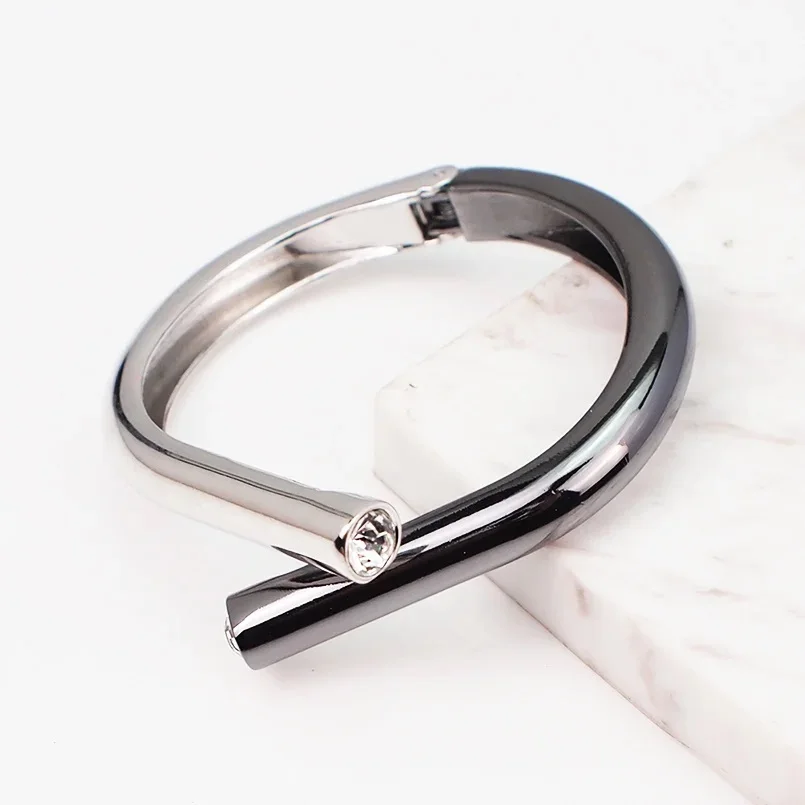 Punk Alloy Crystal Bangles Bracelets For Women Fashion Design Statement Geometric Cuff Bangles Jewelry Mixed Color for bangle bracelet,crystal bracelets