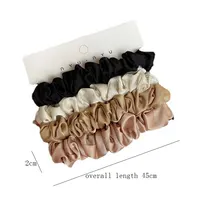 4pcs Pure Silk Skinnies Small Scrunchie Set Hair Bow Ties Ropes Bands Scrunchy Elastics Ponytail Holders for Women Girls - Image 5