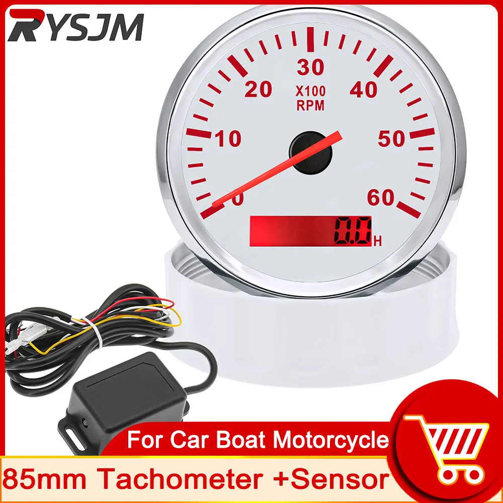 Universal 2" 52mm 0-8000 RPM Tachometer 7 Color LED Car Tacho Gauge Meter With 7 Colors Backlight Car Auto Pointer Gauge - 34 - View #5