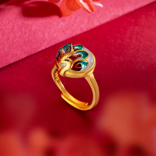 Majestic Vibrant Peacock Ring – Andaaz Jewelers