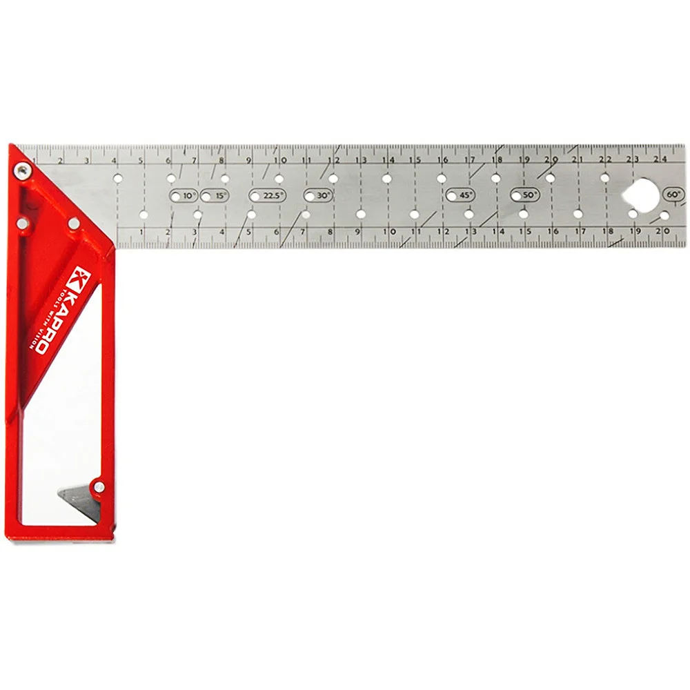 Kapro-joyero de acero inoxidable para carpintero, regla derecha de marcado de ángulo cuadrado de Metal, 25/30/40cm