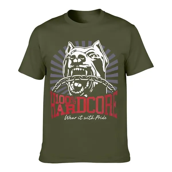 100 HARDCORE T Shirt Dog 1 Black 305206060 Gabber Techno Partyoutfit2024 High quality Brand T shirt Casual Printed 100% Cotton 5