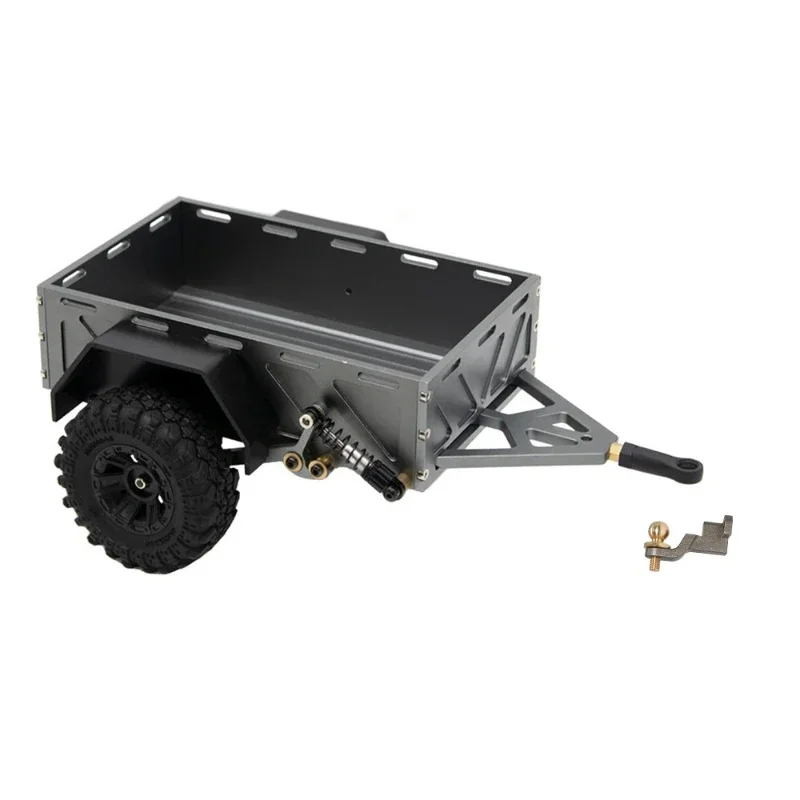 

CNC Aluminum 1/18 Utility Trailer with Hitch Mount for RC Crawler TRX4M Bronco Defender Scale Accessories