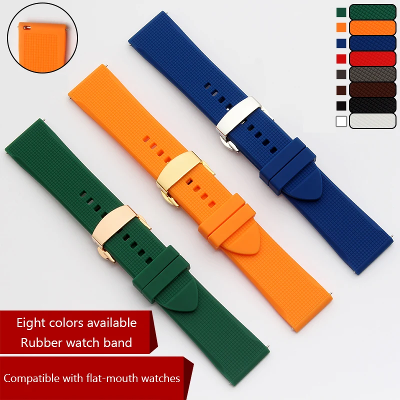 Per Omega Seiko Mido Iwc Cinturino 18 20Mm 22Mm Cinturino In Silicone Fibbia A Farfalla Da Uomo Accessori In Gomma Impermeabile