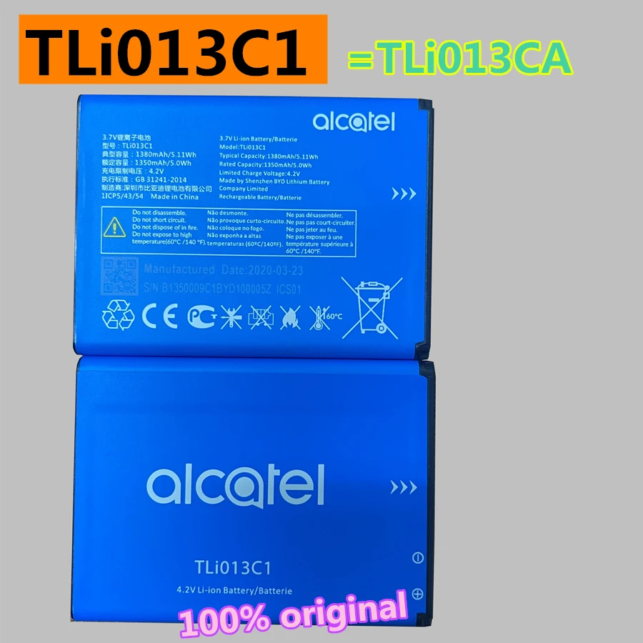 Original TLi013CA TLi013C1 1380mAh Battery For Alcatel One Touch