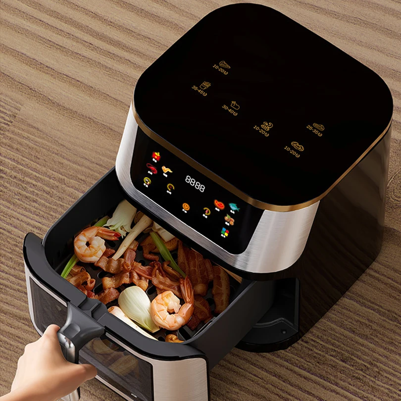 10L Large Capacity Air Fryer Multifunctional Electric Oven with Touch Screen Non-stick Pan