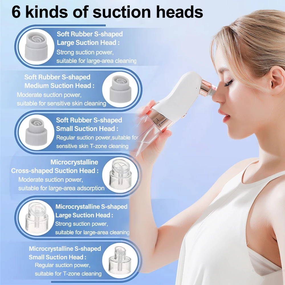 Electric Blackhead Remover Vacuum Facial Pore Cleaner Rechargeable Deep Dirt Skin Cleaning Machine for Pimple Blackhead Removal 5
