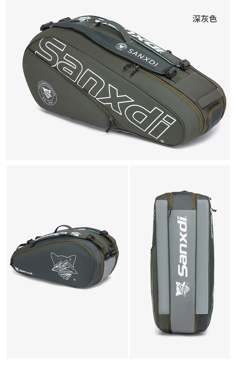 Professioneller 6er-Pack Tennisschläger-Rucksack SANXDI große Kapazität Badminton Squash Tennisschläger-Tasche Unisex Tenis Court Sporttasche – Detail 20