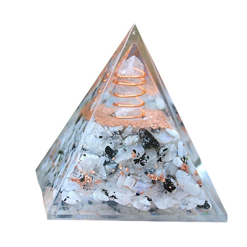 

Crystal Pillar Crushed Stone Pyramid Ornaments, Home Crafts Ornaments, Resin Ornaments, Table Ornaments Durable 8Cm
