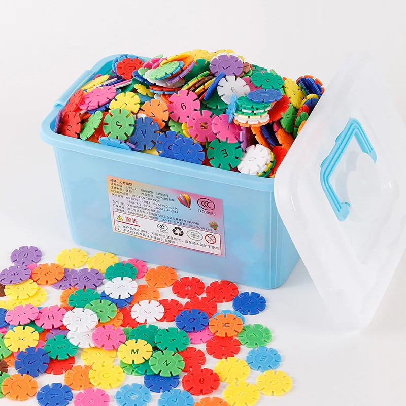 200/400PCS Insert Bag Snowflake Building Block Children's Puzzle Educational Building Block Toys DIY