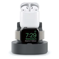 Universal 3 - in - 1 Charging Dock for Smartwatch, Earbuds, and Smartphone (Grey)